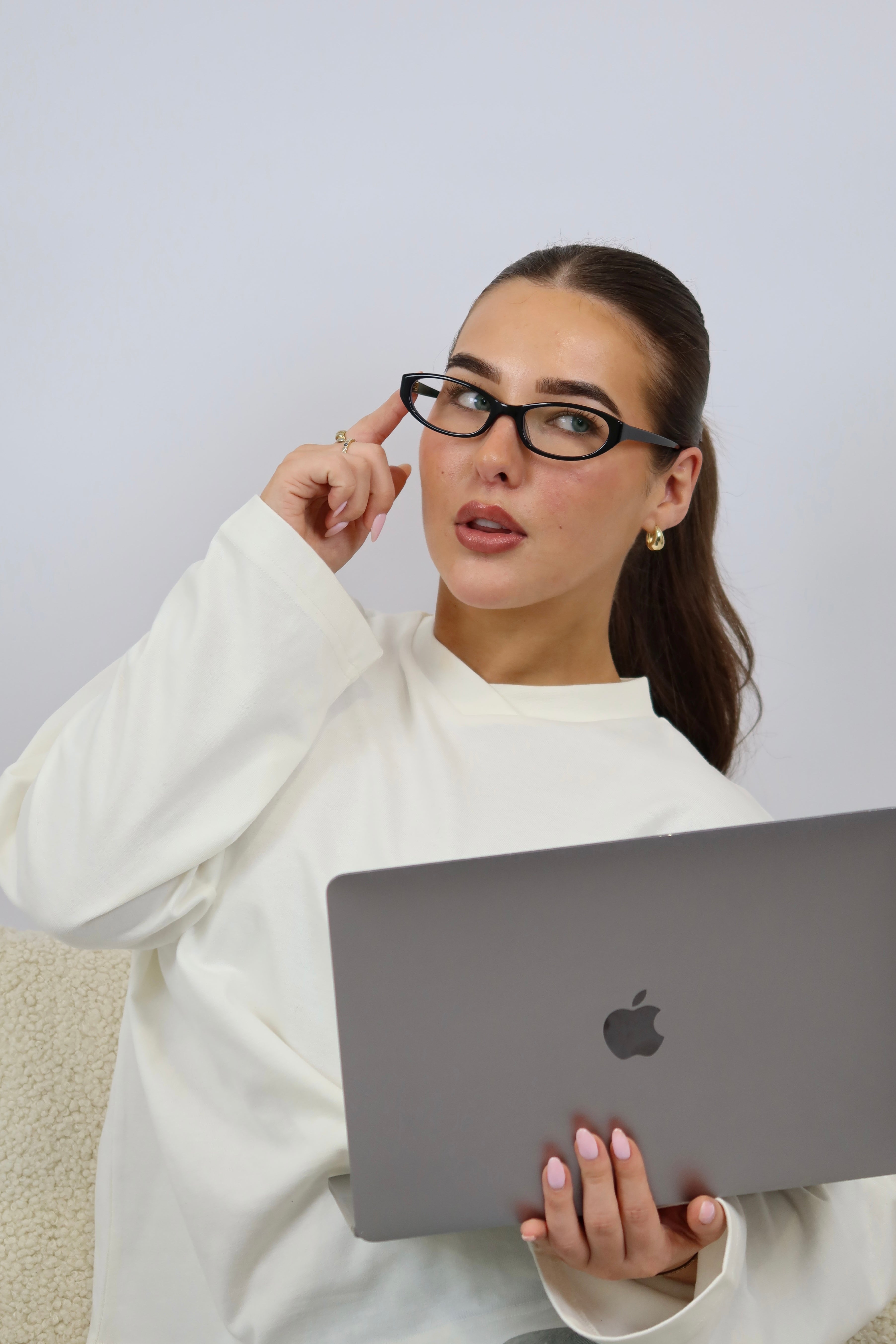 Margot Black Clear Lens Glasses