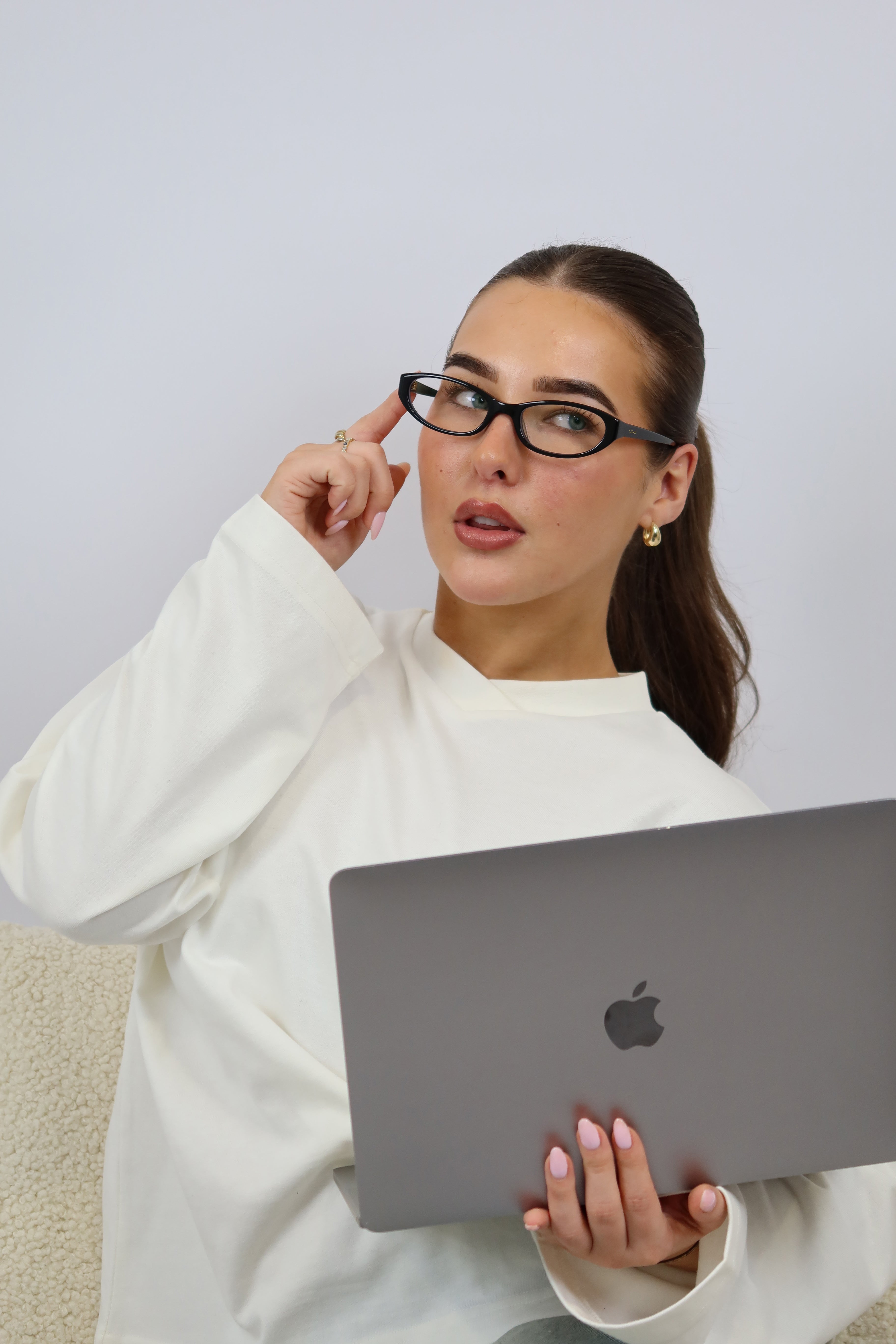 Margot Black Clear Lens Glasses